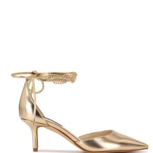 Nine West Adora Ankle Wrap Saty Pumps | KGBVWM-507