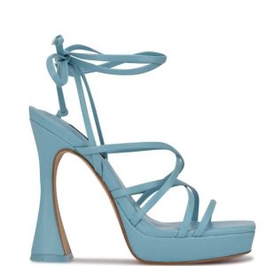 Nine West Ailey Ankle Wrap Platforme Sandals Modre | PIBNVJ-361