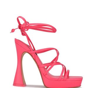 Nine West Ailey Ankle Wrap Platforme Sandals Ruzove | XKTADE-593