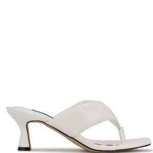 Nine West Alike Na Podpatku Slapky Sandals Biele | FDAIEP-806