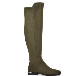 Nine West Allair Over the Knee Olivovo Zelená | FMRHIS-045