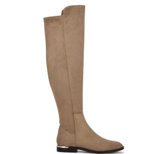 Nine West Allair Over the Knee Siva Hnede | GDBAQM-435