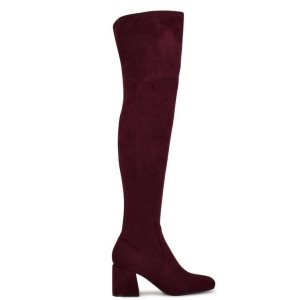 Nine West Blocky Over The Knee Na Podpatku Bordove | XRUSYJ-792