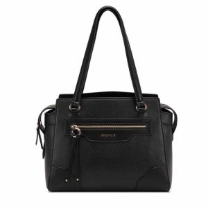 Nine West Brooklyn Jet Set Shldr Satchel Čierne | UVAQTK-567