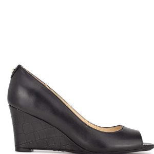 Nine West Cape 9x9 Saty Wedges Čierne | LJBCIK-956