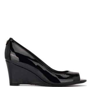 Nine West Cape 9x9 Saty Wedges Čierne | VOUYKN-862