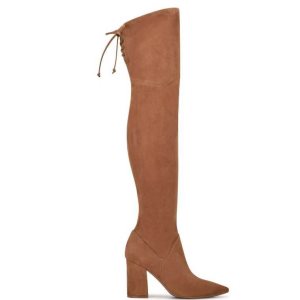 Nine West Ceeya 9x9 Over The Knee Na Podpatku Hnede | CZHNEG-925