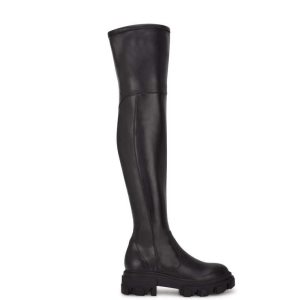 Nine West Cellie Over the Knee Lug Sole Čierne | DEWZSX-357