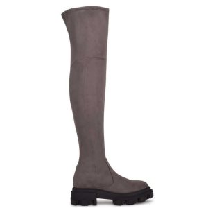 Nine West Cellie Over the Knee Lug Sole Siva | HLWRGN-941