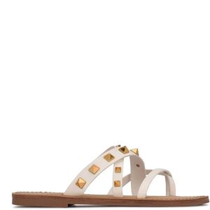 Nine West Cerri Balerinky Slapky Biele | TKHDJI-912