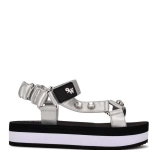 Nine West Cutie Platforme Sandals Strieborne | LSGWZD-824