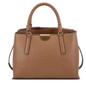 Nine West Darcie Elite Satchel Hnede | BVGQOA-802
