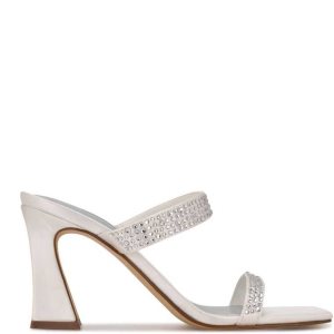 Nine West Darla Na Podpatku Slapky Sandals Biele | OVWBDF-853