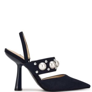Nine West Debut Saty Slingback Pumps Námornícka Modrá | NXIGMW-672