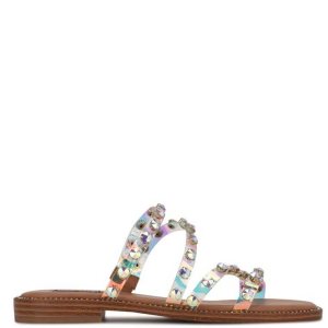 Nine West Evan Balerinky Slapky Sandals Béžové Modre Viacfarebný | AMDGKJ-297