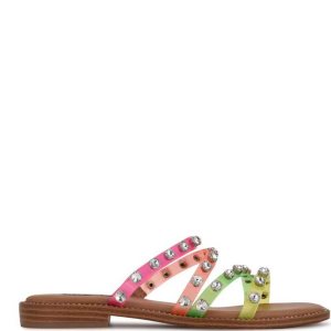 Nine West Evan Slapky Sandals Béžové Ruzove Viacfarebný | WAJSBK-967