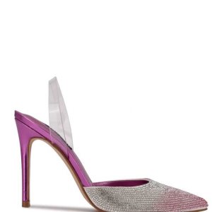 Nine West Fabry Pointy Spicou Slingback Pumps Ruzove Viacfarebný | PBGAEJ-158