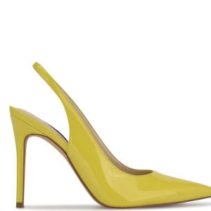 Nine West Feather Pointy Spicou Slingback Pumps Žlté | XNPUQW-941