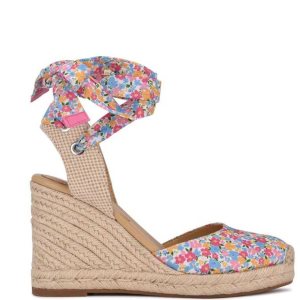 Nine West Friend Ankle Wrap Espadrille Wedge | ILJANV-174