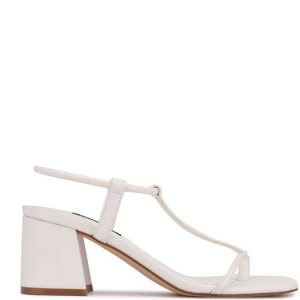 Nine West Gardeen Block Heel Biele | GXCAPF-385