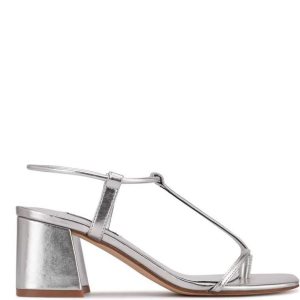 Nine West Gardeen Block Sandals Strieborne | XPGCHM-653