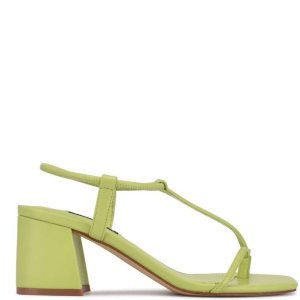 Nine West Gardeen Block Sandals Svetlo Zelene | ZIQYWJ-763