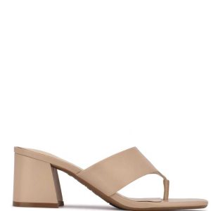 Nine West Gelina 9x9 Block Heel Slapky Sandals Béžové | DZWOCX-598