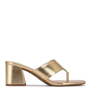 Nine West Gelina 9x9 Block Heel Slapky Sandals | HFSRAP-629