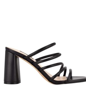 Nine West Girlie Block Heel Slapky Sandals Čierne | CPLAGY-729