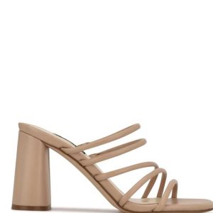 Nine West Girlie Block Heel Slapky Sandals Ruzove | THIJOV-062