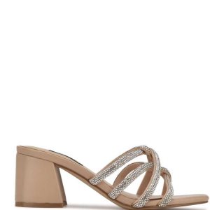 Nine West Glitz Block Heel Slapky Sandals Ruzove | ILYWZV-092