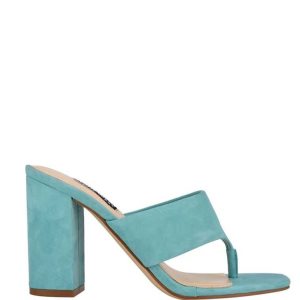 Nine West Gogo Block Heel Slapky Sandals | CRUBVQ-038