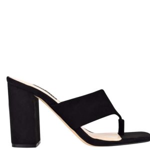 Nine West Gogo Block Heel Slapky Sandals Čierne | JWIOBY-173