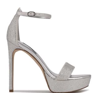 Nine West Goout Platforme Sandals Strieborne | MJASQP-960