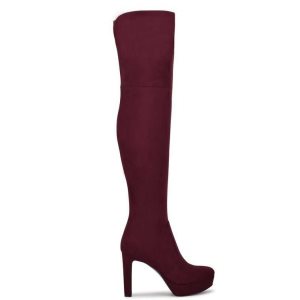 Nine West Gotcha Siroke Topanky Calf Over the Knee Platforme | AJXOLY-109
