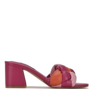 Nine West Gotit Block Heel Slapky Sandals Ruzove Viacfarebný | QUOWIS-162