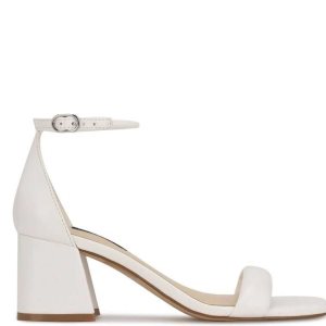 Nine West Gretal Ankle Remienkove Block Heel Biele | ZHOXSN-869