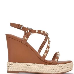 Nine West Harte Studded Espadrille Wedge Sandals Béžové | KCQMNT-613