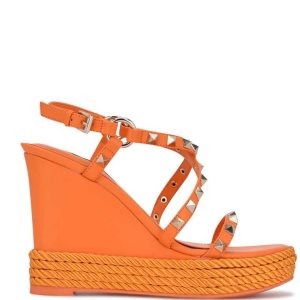Nine West Harte Studded Espadrille Wedge Sandals Oranžové | VQZNAF-235