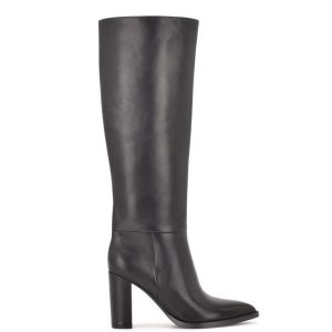 Nine West Hiya Siroke Topanky Calf Na Podpatku Boots Čierne | SFMCBP-156