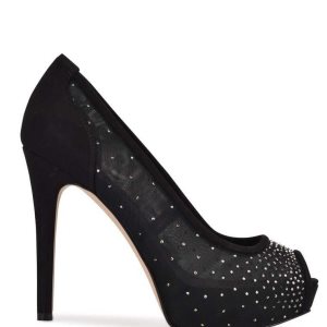 Nine West Hizzie Peep Spicou Platforme Pumps Čierne | UQHMEK-724
