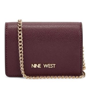 Nine West Laney Micro Chain Card Case Bordove | JRKYAT-197