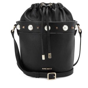 Nine West Laylin Drawstring Bucket Čierne | HDAQBX-634