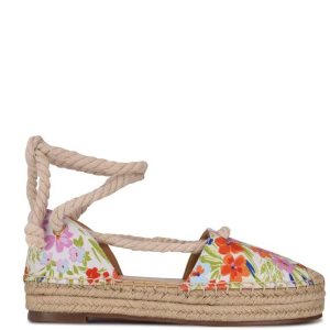 Nine West Meaks Ankle Wrap Espadrille Biele | PDBAOM-092