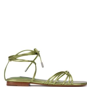 Nine West Minus Ankle Wrap Sandals Zelene Metal | GUJOFZ-019