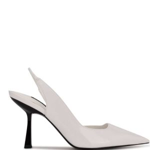 Nine West Mollie Pointy Spicou Slingbacks Biele | KDLUYE-427