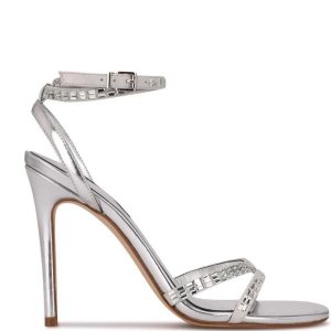 Nine West Mona Ankle Remienkove Strieborne | PXUSJF-736