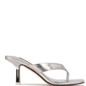 Nine West Nest Tanga Sandals Strieborne | MSOZNF-845