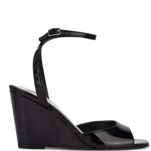 Nine West Nevr Ankle Remienkove Wedge Čierne | YVTHKJ-971