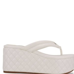 Nine West Newya Platforme Tanga Sandals Biele | JSGPOY-259